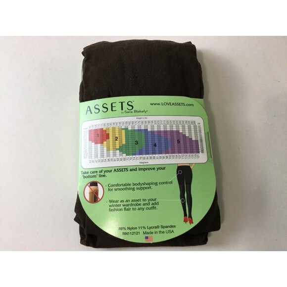 Assets by Sara Blakely Terrific Tights Shaping Brown Style 158 Sz 3 New - Picture 3 of 4